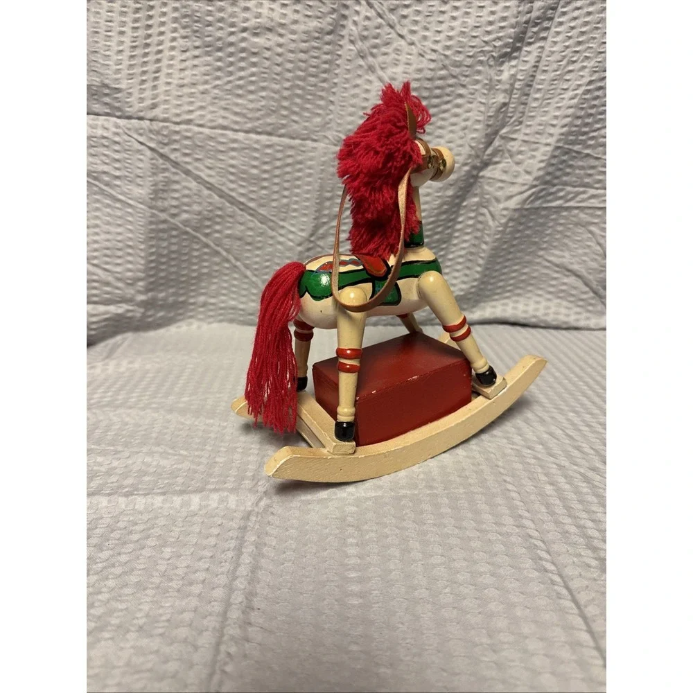 Vintage‎ Wooden Musical And Moving Rocking Horse. Tested. 8 Inches Tall